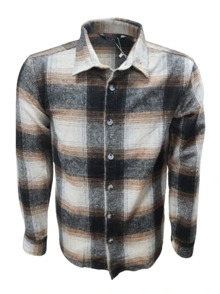 Ronex R00710 Erkek Oduncu Cepsiz Düğmeli Kareli Gömlek - Resim 8