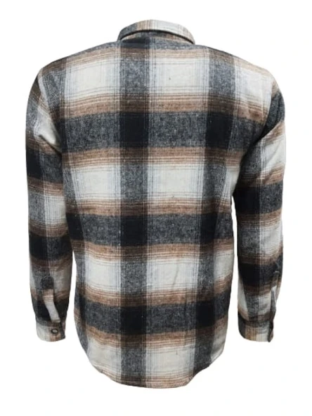 Ronex R00710 Erkek Oduncu Cepsiz Düğmeli Kareli Gömlek - Resim 9