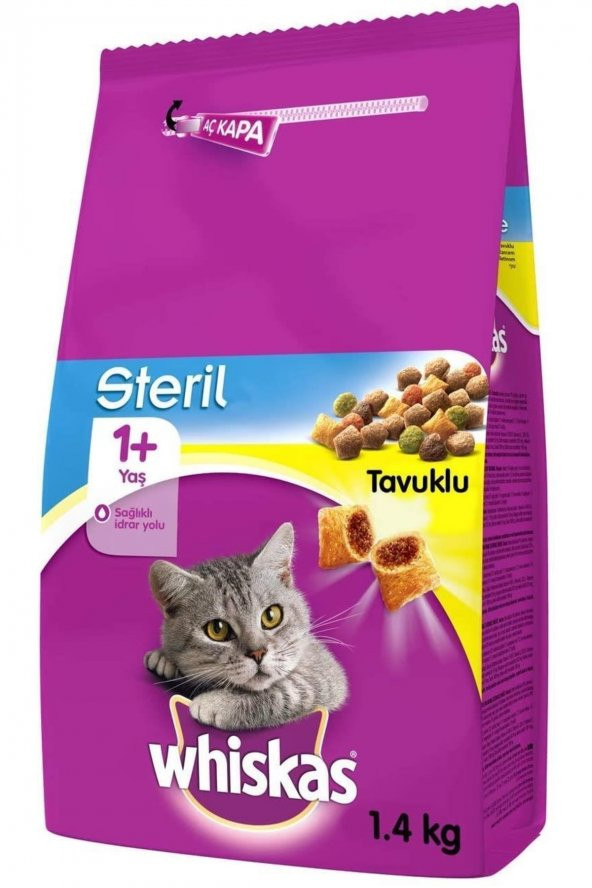 WHİSKAS STERILISED TAVUKLU KEDİ MAMASI 1.4 KG