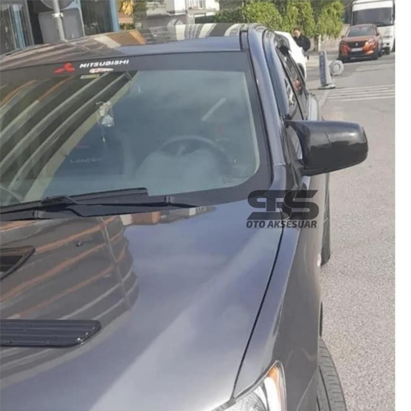 Mitsubishi Lancer 2008-2013 Uyumlu Batman Yarasa Ayna Kapağı Piano Black Abs Plastik - 3