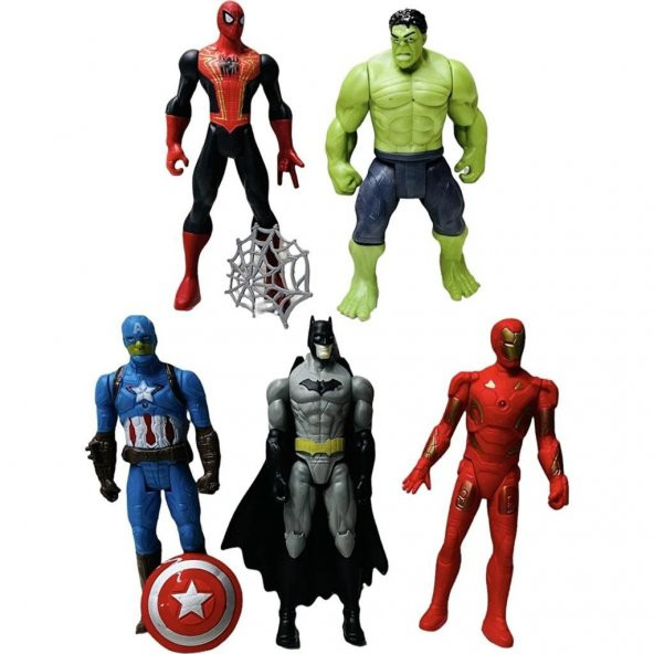 Ethem Oyuncak 5'li Süper Kahramanlar Oyun Seti 2156-5, Marvel Karakterler Figür Seti
