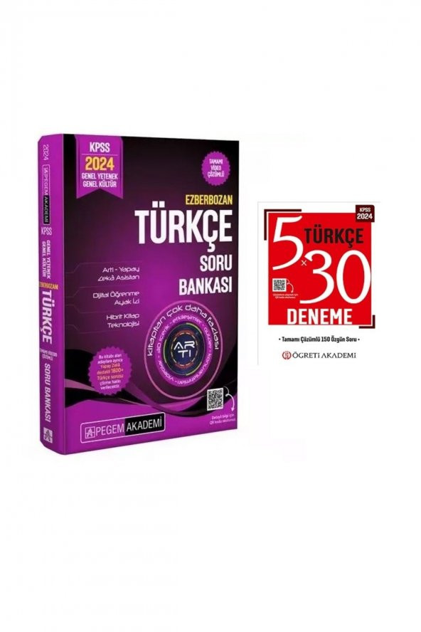 Pegem 2024 Ezberbozan KPSS Genel Yetenek Genel Kültür Türkçe Soru Bankası Deneme Seti(2Kitap) - 3