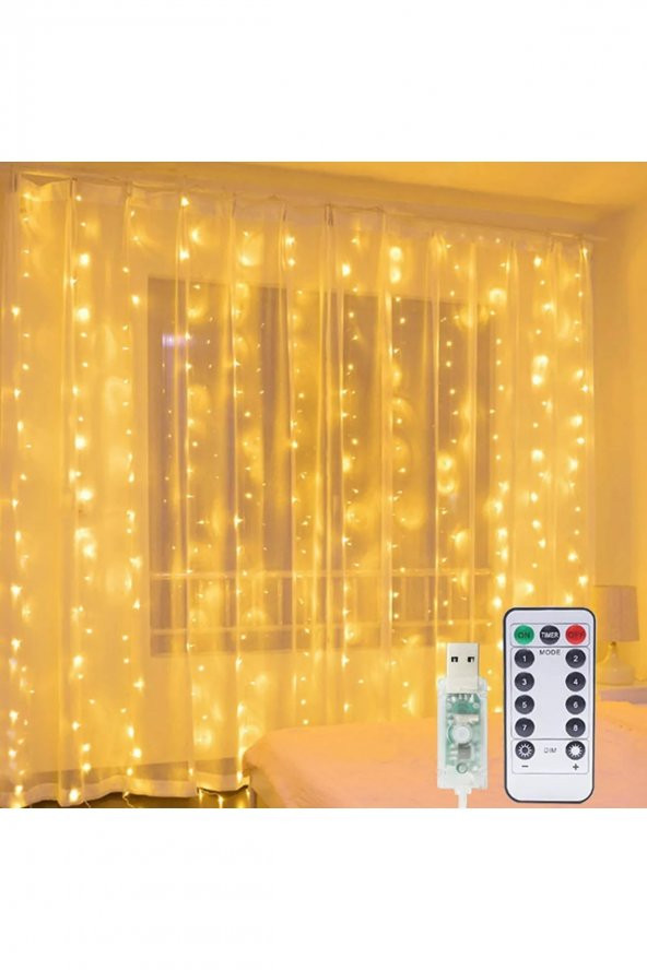 8 Fonksiyonlu Peri Perde Led Uzaktan Kumandalı Günışığı Perde Peri Led (3 mt x 3 mt) - 4