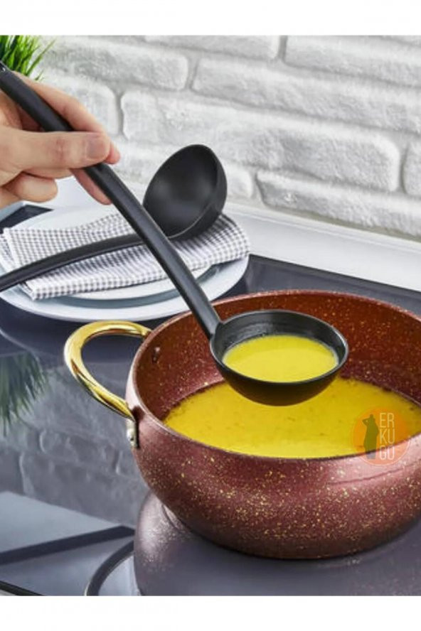 Teflon Isıya Dayanıklı 4 Parça Servis Hazırlık Seti Siyah - 3