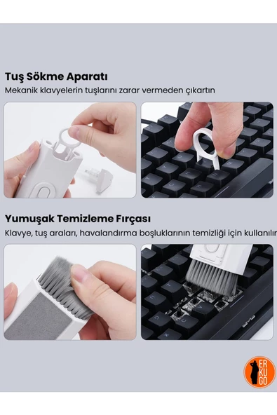 8 Fonksiyonlu Telefon, Kulaklık, Klavye, Ekran, Temizleme Kiti, Telefon Standı - 3