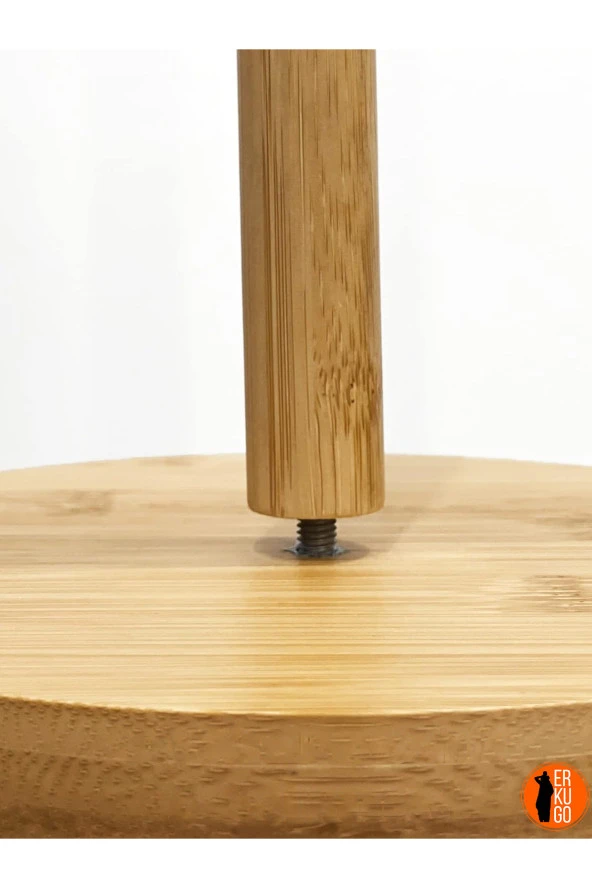 Bambu Yuvarlak Kağıt Havluluk, Rulo Kağıt Havlu Tutacağı, Dekoratif Peçetelik - 5