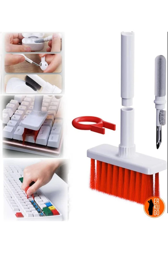 5 Fonksiyonlu Bluetooth Airpods Kulaklık, Klavye Telefon Kamera Bilgisayar Temizleme Fırçası - 2