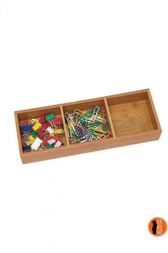 Bambu 3 Gözlü Çok Amaçlı Dekoratif Kutu, Takı Organizeri, Çerez Sunum Kutusu - 2