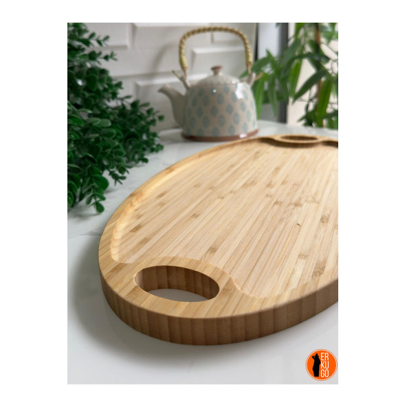 Bambu Oval Sunum Tepsisi, Kahvaltı Tabağı, Kahvaltı Sunum, Kahve Sunum , Çay Tepsisi - 3