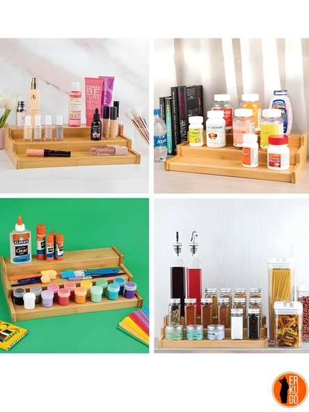 3 Katlı Bambu Stand Organizer, Baharatlık Düzenleyici - Resim 5