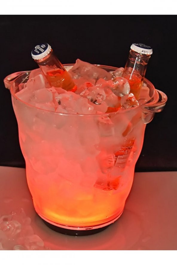 Led Işıklı Buz Kovası 4.5 Litre Parti Kovası Eğlence Buz Kovası Bataryalı - 2