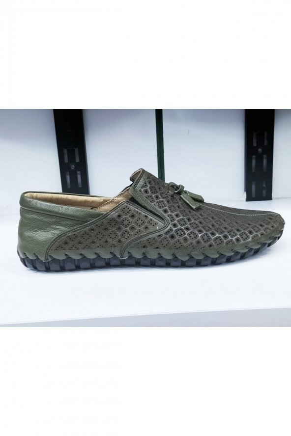 Hakiki Deri Erkek Yazlık Ayakkabı, Erkek Ayakkabı, Silikon Taban Terletmeyen Ayakkabılar - Resim 3