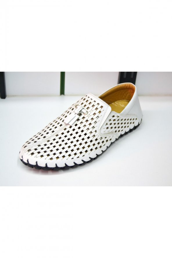 Hakıkı Deri Erkek Yazlık Ayakkabı Delikli Ayakkabı Günlük Ayakkabı Deri Ayakkabı - Resim 2