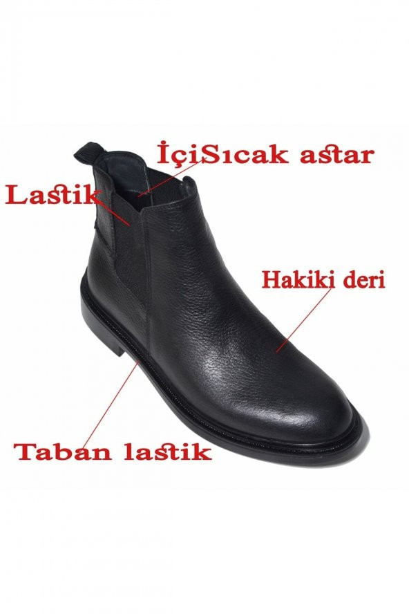 E&k Hakiki Deri Erkek Bot Erkek Siyah Bot Erkek Bot Ayakkabı Erkek Kışlık Bot Erkek Botu - Resim 5