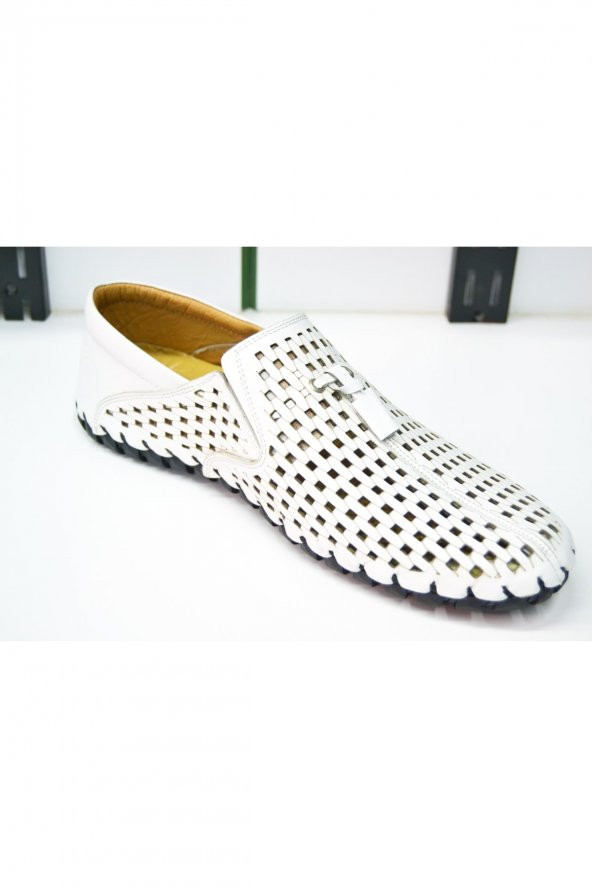 Hakıkı Deri Erkek Yazlık Ayakkabı Delikli Ayakkabı Günlük Ayakkabı Deri Ayakkabı - Resim 4