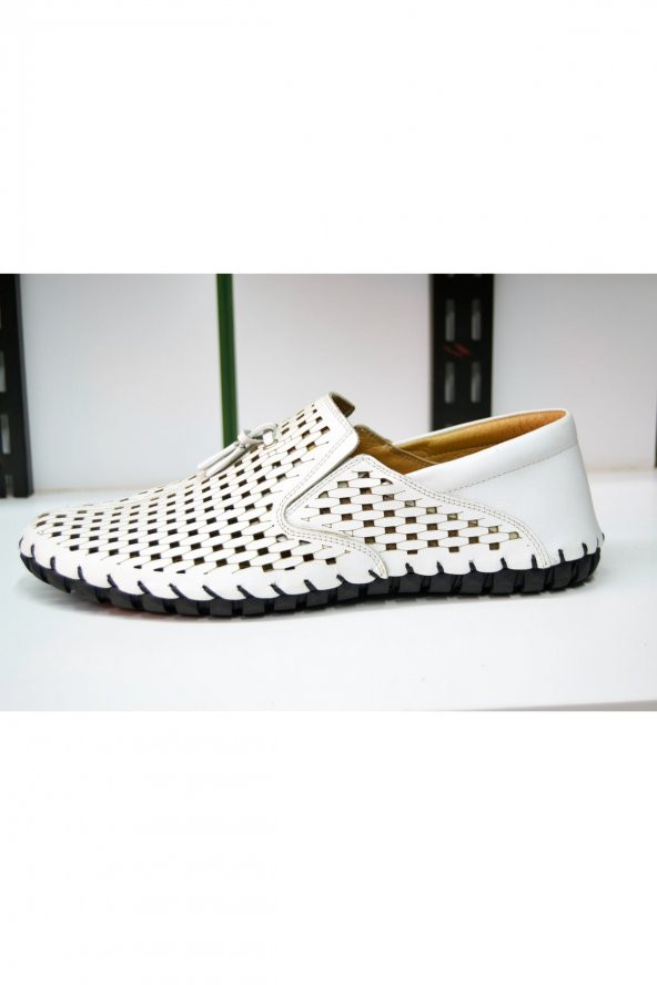 Hakıkı Deri Erkek Yazlık Ayakkabı Delikli Ayakkabı Günlük Ayakkabı Deri Ayakkabı - Resim 3