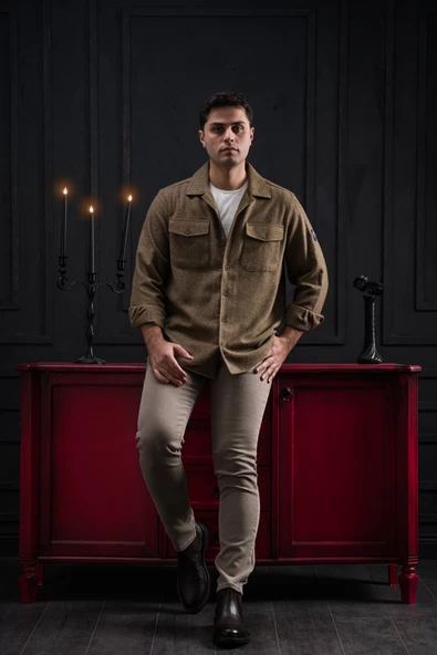 Paul Martin Regular Fit Çift Kapak Cepli Pamuklu Düğme Kapamalı Erkek Oduncu Gömlek - Resim 2