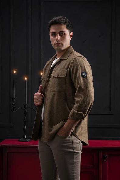 Paul Martin Regular Fit Çift Kapak Cepli Pamuklu Düğme Kapamalı Erkek Oduncu Gömlek - Resim 4