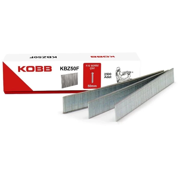 KOBB KBZ50F 50mm 2500 Adet F/E/J/8 Serisi Ağır Hizmet Tipi Kesik Başlı Çivi