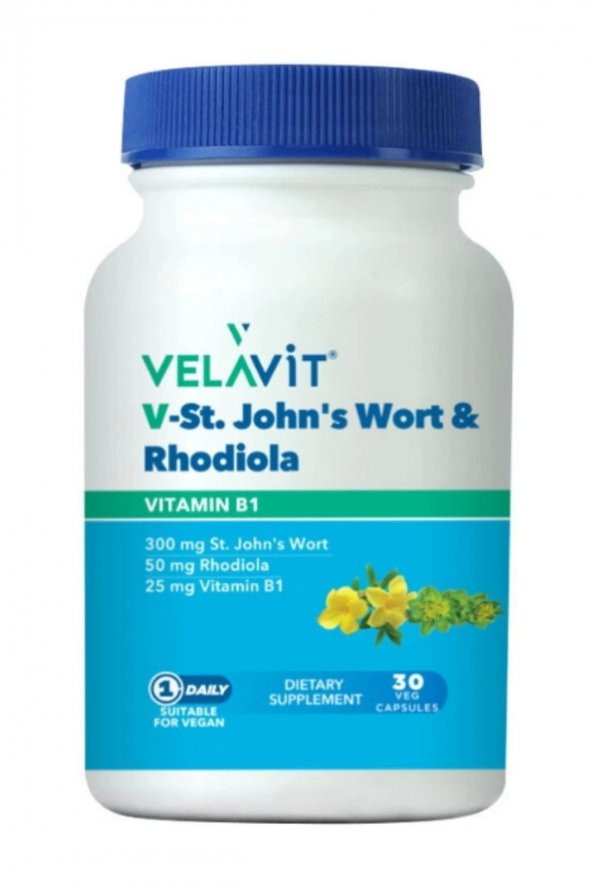 Velavit V-St.Johns Wort Rhodiola Takviye Edici Gıda 30 Kapsül
