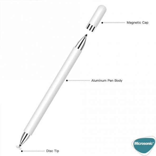 Microsonic Pencil Ultra Hassas Dokunmatik Çizim Kalemi Beyaz - 2