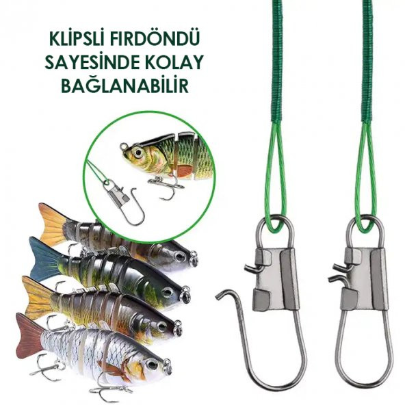 Fishack Klipsli Fırdöndülü Çelik Tel 72'li Kartela Set - 4