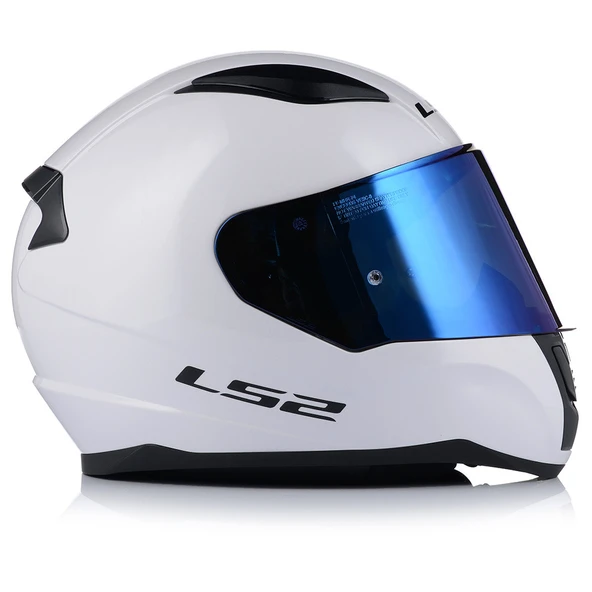 Ls2 Rapıd 2 Beyaz Kapalı Motosiklet Kaskı Mavi Camlı - 3
