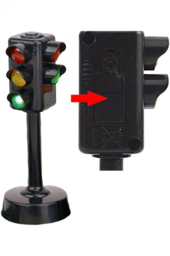 Birlik Oyuncak Sesli Işıklı Trafik Lambası 5588-21, Çocuklar İçin Oyuncak Trafik İşaret Aksesuarı(12 cm) - 4