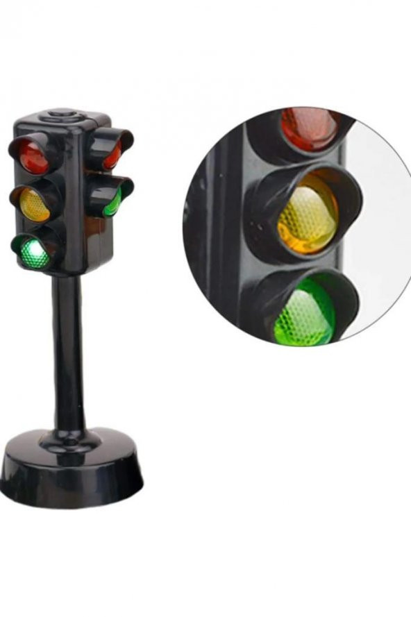 Birlik Oyuncak Sesli Işıklı Trafik Lambası 5588-21, Çocuklar İçin Oyuncak Trafik İşaret Aksesuarı(12 cm)