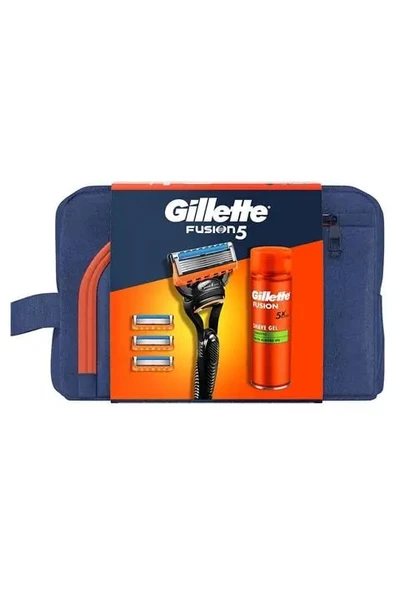 Gillette Fusion H+4 ve Fusion Jel 200 ml Çantalı Set ürün görseli