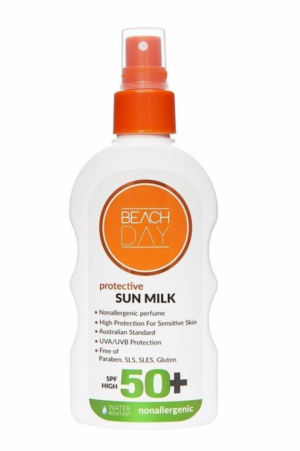 Beach Day Protective Sun Milk Non Allergenic Spf50+ 100ml