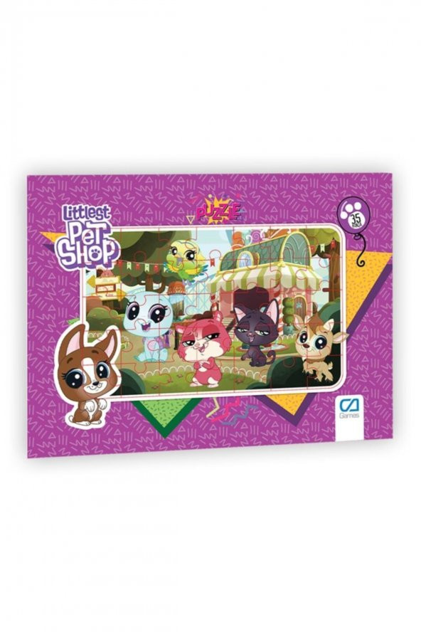 Mor Tema Littlest Pet Shop Frame Puzzle Yapboz 35 Parça