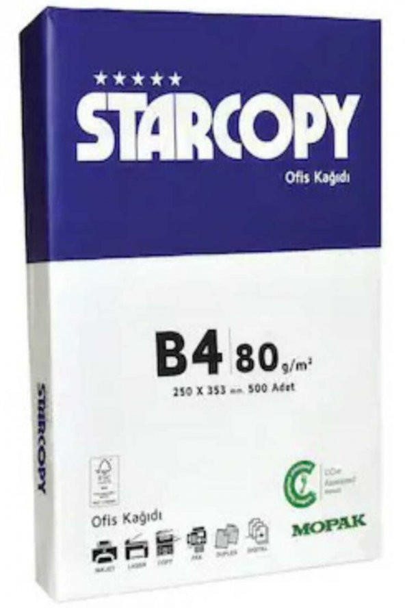 Starcopy B4 Fotokopi Kağıdı 80 Gr/m² 500 Adet 1 Paket