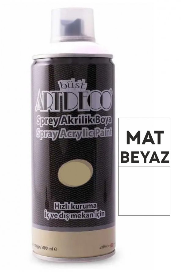 Sprey Akrilik Boya Büyük Boy 400 Ml Mat Beyaz Y400-m060