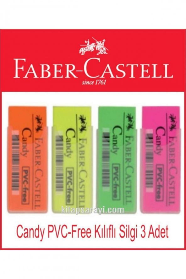 Faber Castel Candy Pvc-free Kılıflı Renkli Silgi 4 Adet