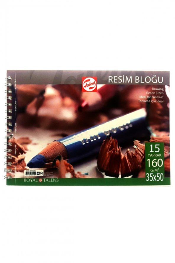 : Spiralli Çizim Bloğu : 160 Gr : 35 Cm X 50 Cm: 15 Yaprak