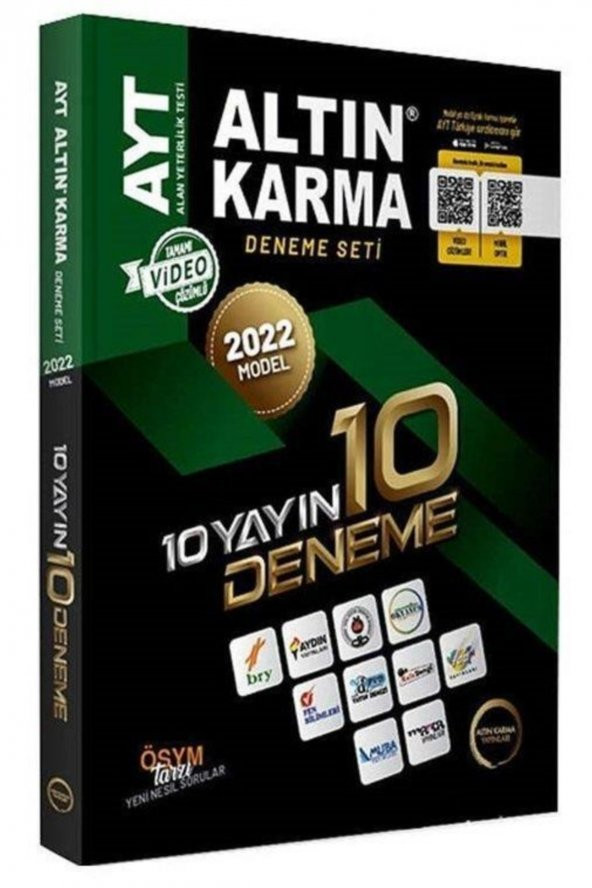 2022 Yks Ayt 10 Deneme Seti Video Çözümlü Yayınları