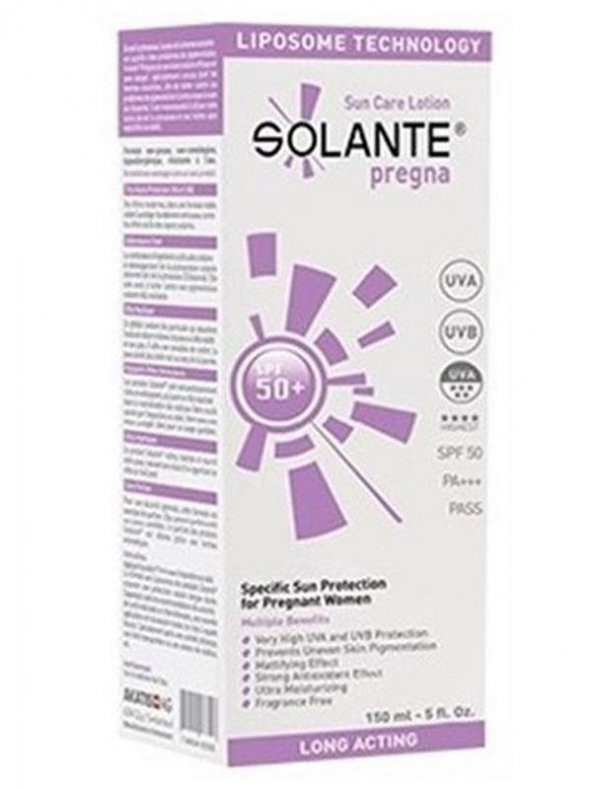 Solante Pregna SPF50+ Güneş Koruyucu Losyon 150ml | Anne Adaylarına Özel