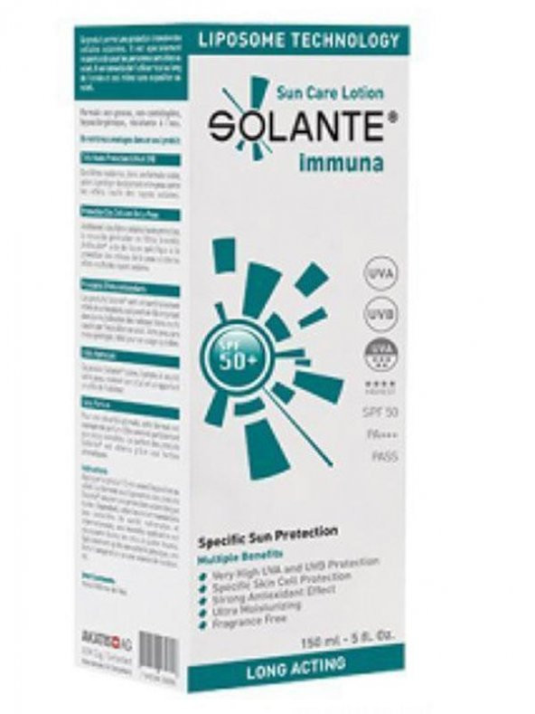Solante Immuna SPF50+ Güneş Koruyucu Losyon 150ml | Yaşlanma Karşıtı Bakım