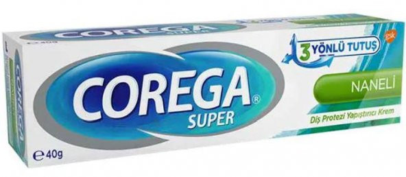 Corega Süper Diş Protezi Yapıştırıcı Krem 40gr | Naneli - 1