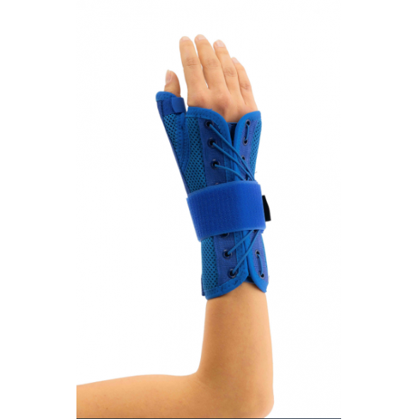 ORTHOLND STATİK BAŞPARMAK DESTEKLİ EL BİLEK SPLİNTİ MAVİ BEDENSİZ (AİRTEX KUMAŞ) SAĞ ürün görseli