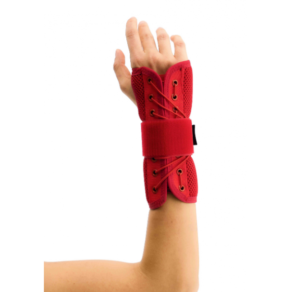 ORTHOLAND STATİK EL BİLEK SPLİNTİ KIRMIZI BEDENSİZ (AİRTEX KUMAŞ) SOL ürün görseli