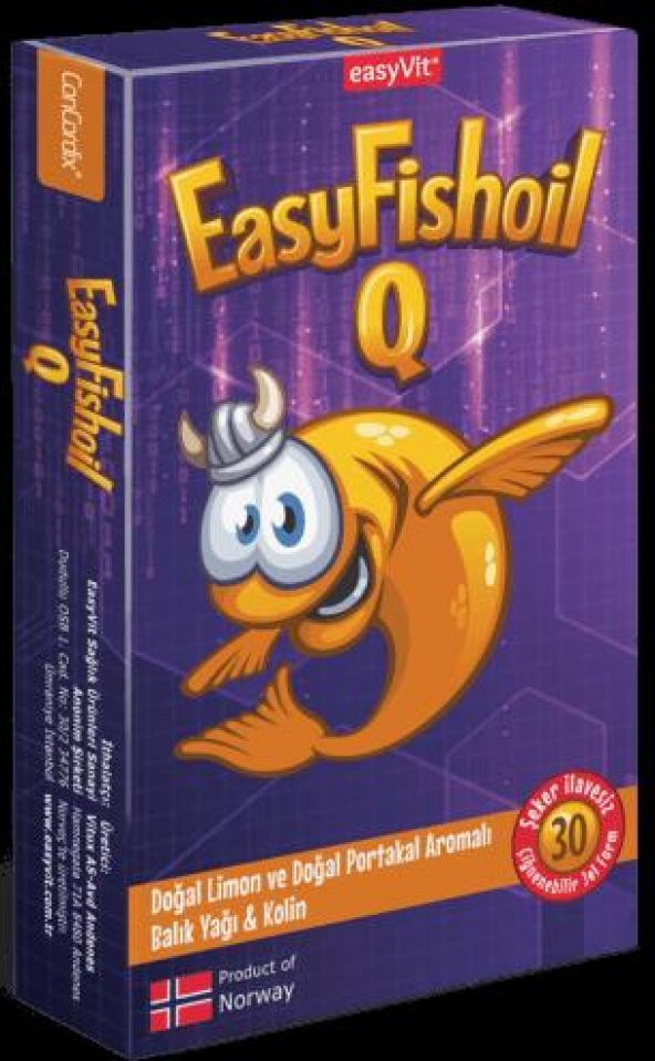 Easyvit EasyFishOil Q Omega-3 Kolin Çiğnenebilir Jel 30 Tablet - 1