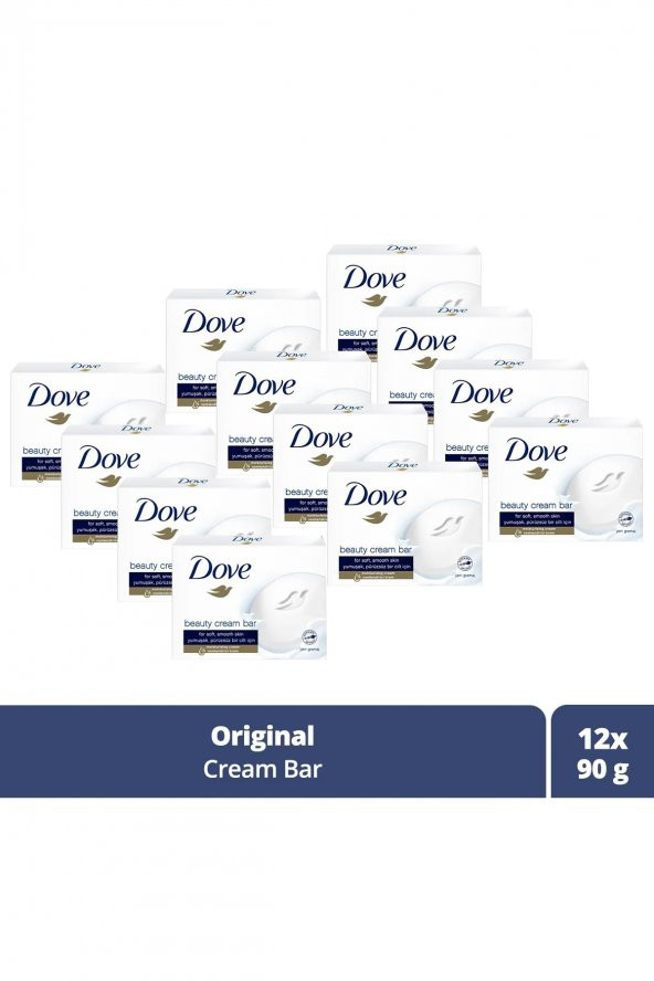 Dove Beauty Cream Bar Katı Güzellik Sabunu Original Nemledirici Etkili 90 G X12