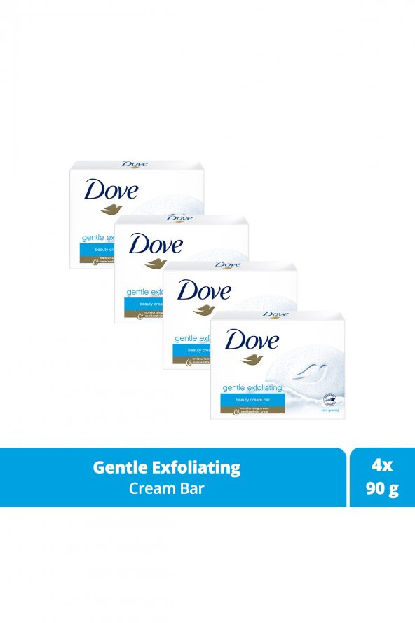 Dove Beauty Cream Bar Katı Güzellik Sabunu Gentle Exfoliating Nemlendirici Etkili 90 G X4 Adet