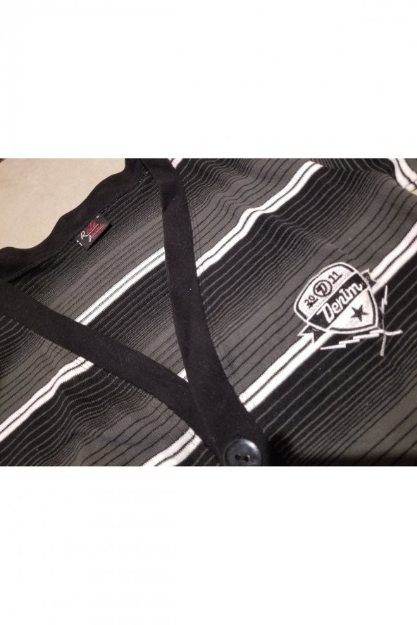 RELE JEANS ÇİZGİLİ HIRKA - 3