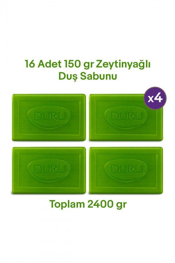 Duru Natural Olive Zeytinyağlı 16 Adet Banyo Sabunu 4X600Gr - 2