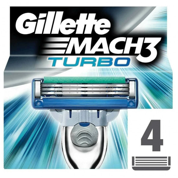 Gillette Tıraş Bıçağı Mach 3 Turbo 4Lü Başlık