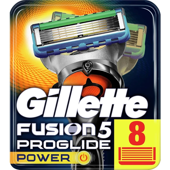 Gillette Tıraş Bıçağı Fusion Proglide Power 8 Li Başlık