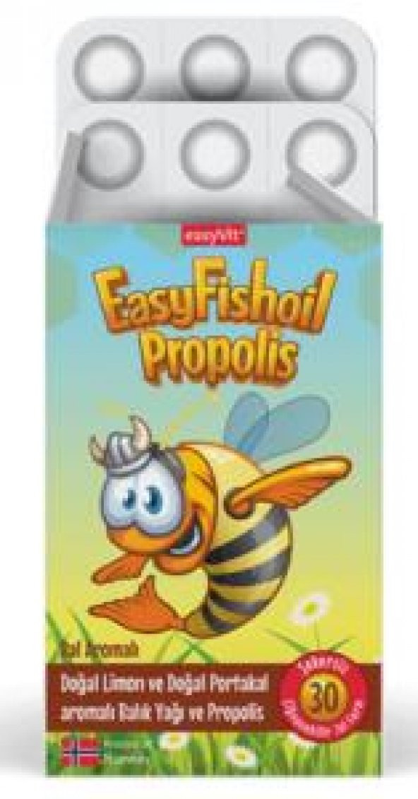 Easyvit EasyFishOil Propolis Çiğnenebilir Jel 30 Tablet | Doğal Limon ve Portakal Aromalı